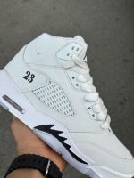 جردن فایو ساق دار/ سفید سفید مشکی/SSM/کد540 - Image 4