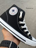 کتونی آلستار کانورس ساق دار / مشکی سفید - تصویر 4