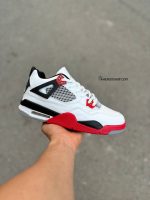 کتونی سایز بزرگ جردن فور / سفید قرمز / بزرگ پا /  کد 400