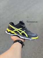 کتونی اسیکس رانینگ سایز بزرگ / مشکی زرد / کد 306