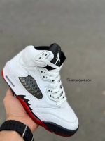 جردن فایو / سفید مشکی قرمز/ کد SMG / 519 - تصویر 4