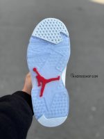 کتونی جردن 6 رنگ سفید مشکی / کد 631 - Image 6