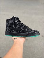 کتونی نایک کاز ساق دار / رنگ مشکی تمام زیره سبز / کد 202