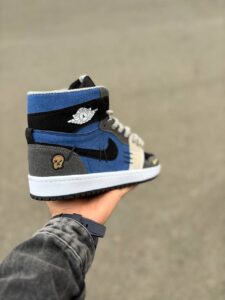 کتونی نایک وودو ساق دار آبی طوسی مشکی - Image 3