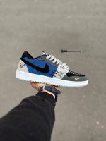 کتونی نایک وودو آبی طوسی مشکی / ساق کوتاه