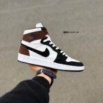 جردن وان ساقدار / رنگ سفید مشکی پشت قهوه ای