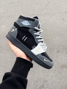 کتونی نایک وودو ساقدار مشکی طوسی / 1554 - Image 2