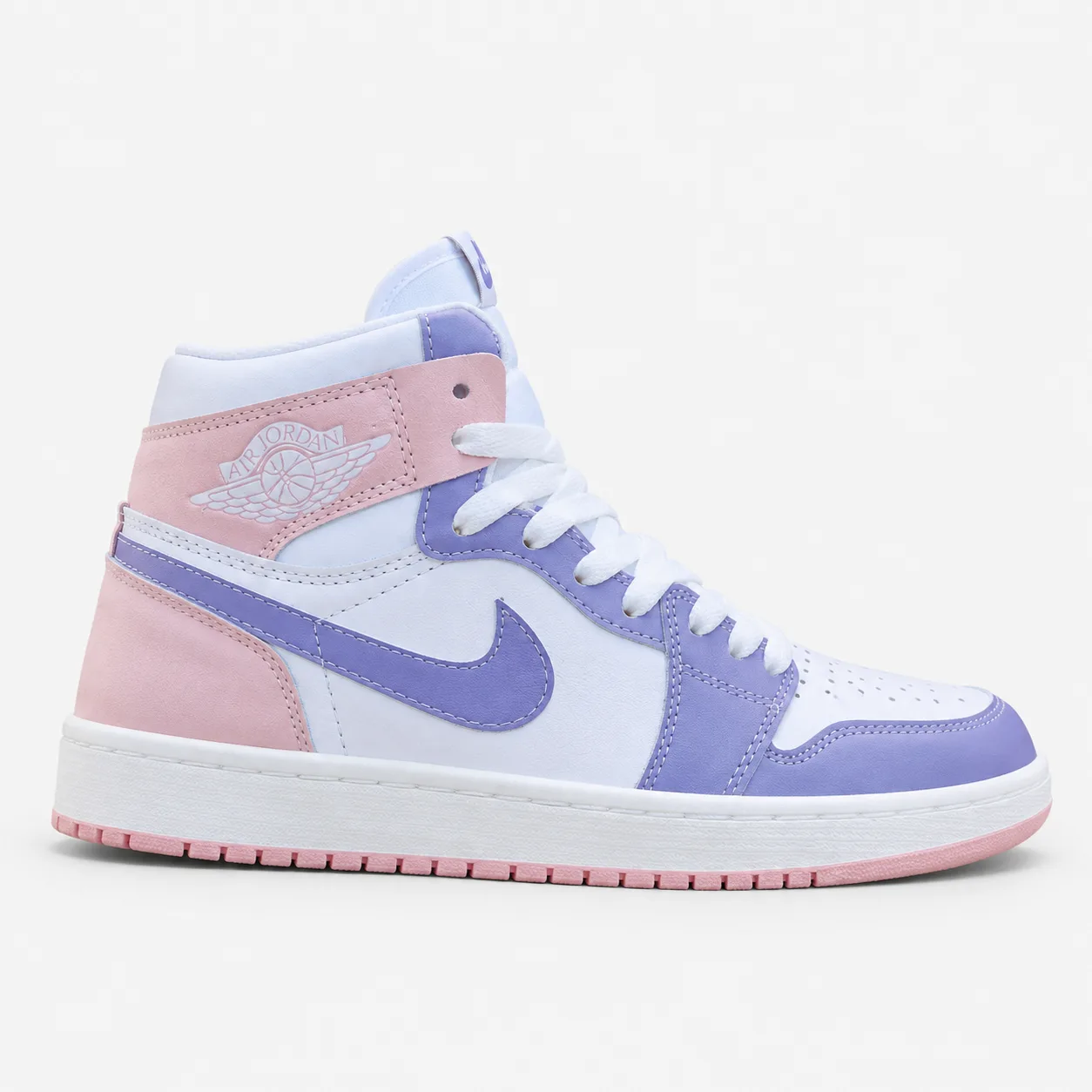 High-top Jordan 1 sneakers white and purple with pink heel Sizes 37–40 Code 27201 heroshoop.com view1 High-top-Jordan-1-sneakers-white-and-purple-with-pink-heel-Sizes-37–40-Code-27201-heroshoop.com-view1.webp