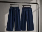 Baggy-style-fabric-pants-premium-Oisou-fabric-navy-color-heroshoop-view-2.webp