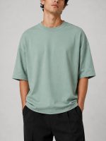 Simple-green-cotton-T-shirt-with-two-thread-design-Heroshoop.jpg