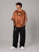Watercolor-biscuit-pattern-sports-T-shirt-made-of-cotton-in-brown-color-heroshoop-view-1.jpg