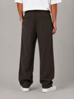 Baggy-pants-Lyocell-fabric-plain-brown-color-suitable-for-the-season-heroshoop-view-1.webp