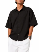 Mens-Lyocell-Shirt-Short-Sleeve-Brown-heroshoop.com-view1.webp