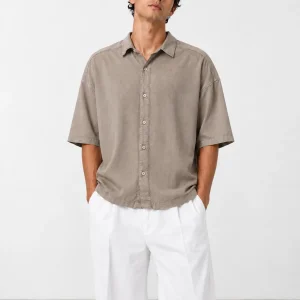 Mens-Lyocell-Shirt-Short-Sleeve-Mocha-Color-heroshoop.com-view1.webp