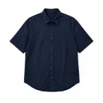 Mens-Lyocell-Shirt-Short-sleeved-Navy-Blue-heroshoop.com-view3.webp