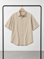 Men's Lyocell shirt Cream color heroshoop.com view4.png