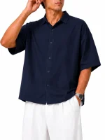 Mens-Lyocell-shirt-Navy-blue-heroshoop.com-view1.webp