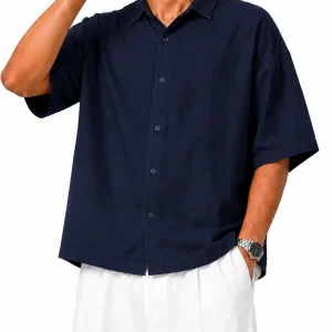 Mens-Lyocell-shirt-Navy-blue-heroshoop.com-view1.webp