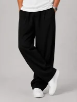 Natural-Lyocell-fabric-half-bag-pants-long-length-108-black-color-with-cocoon-heroshoop.webp