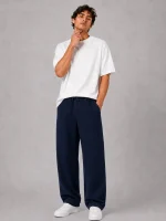 Natural-Lyocell-fabric-half-bag-pants-long-length-108-navy-color-heroshoop-view-1.webp