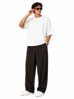 Natural-Lyocell-fabric-semi-bag-trousers-Long-length-108-cm-Brown-color-heroshoop.com-view2.webp