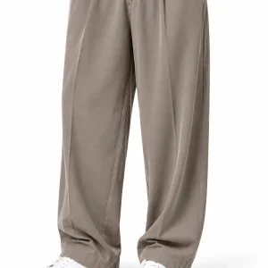 Natural-Lyocell-fabric-semi-bag-trousers-Long-length-108-cm-Cream-color-2-heroshoop.com-view1.webp