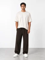 Natural-Lyocell-fabric-semi-bag-trousers-Long-length-108-cm-Solid-brown-heroshoop.com-view2.webp