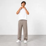 Natural-Lyocell-fabric-semi-bag-trousers-Long-length-108-cm-Solid-cream-color-1-heroshoop.com-view2.webp