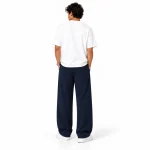 Natural-Lyocell-fabric-semi-bag-trousers-Long-length-108-cm-Solid-navy-blue-heroshoop.com-view3.webp