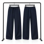 Natural-Lyocell-fabric-semi-bag-trousers-Long-length-108-cm-Solid-navy-blue-heroshoop.com-view4.webp