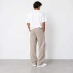 Semi-bag-style-trousers-natural-Lyocell-fabric-Long-length-108-cm-Solid-khaki-color-heroshoop.com-view4.webp