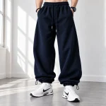 Baggy-Jogger-Pants-3-Thread-Cotton-Fleece-Length-110-cm-Elastic-Waist-Adjustable-Cuffs-with-Cord-Locks-Color-Navy-Blue-Code-8005-www.heroshoop.com-View-1.webp