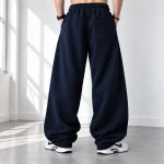 Baggy-Jogger-Pants-3-Thread-Cotton-Fleece-Length-110-cm-Elastic-Waist-Adjustable-Cuffs-with-Cord-Locks-Color-Navy-Blue-Code-8005-www.heroshoop.com-View-3.webp