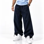 Baggy-Jogger-Pants-3-Thread-French-Terry-Cotton-Adjustable-Cuffs-with-Cord-Locks-Navy-Blue-Code-8005-www.heroshoop.com-View-1.webp
