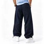 Baggy-Jogger-Pants-3-Thread-French-Terry-Cotton-Adjustable-Cuffs-with-Cord-Locks-Navy-Blue-Code-8005-www.heroshoop.com-View-2.webp