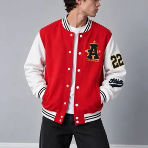 Boxy-fit-bomber-style-sweatshirt-with-embroidery-Red-Brushed-3-thread-cotton-French-terry-www.heroshoop.com-view-1.webp