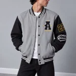 Heavyweight-French-terry-bomber-sweatshirt-Embroidered-A-design-Grey-and-black-WWW.HEROSHOOP.COM-view-1.webp