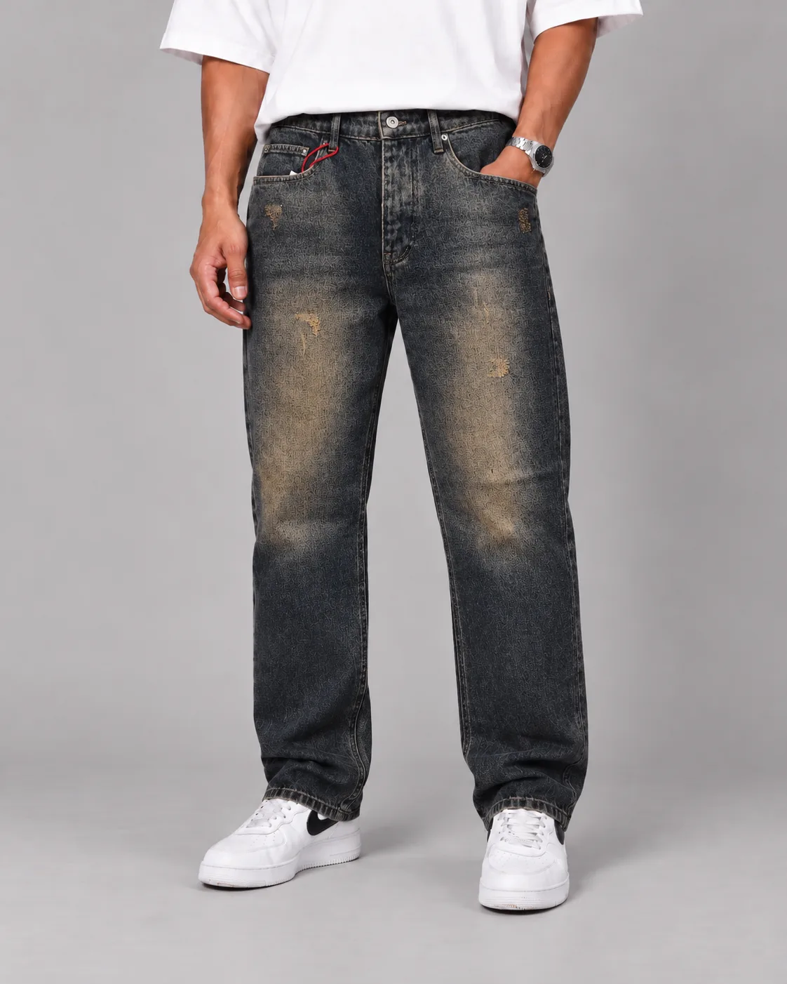 Jeans_www.heroshoop.com_view1 شلوار جین مردانه قواره بگ استایل / رنگ آبی پررنگ / کد 3032/ پارچه پر درجه یک 13 انس - تصویر 1