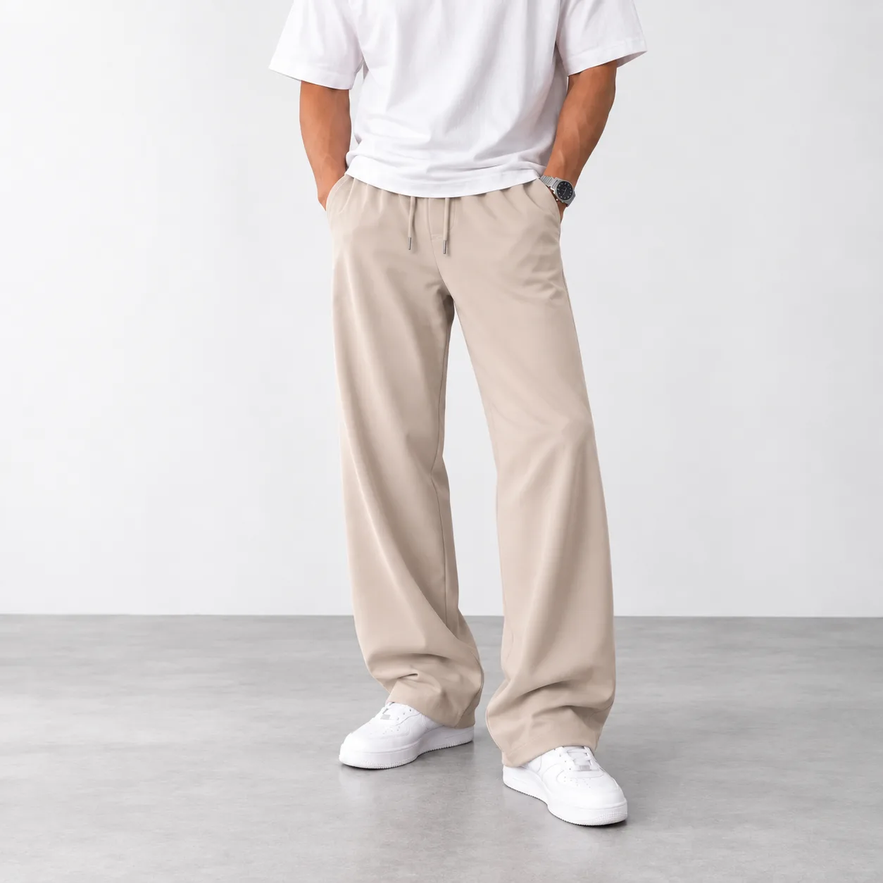 Men's Natural Lyocell Trousers Relaxed Fit Khaki Length 110 cm heroshoop.com view1 Mens-Natural-Lyocell-Trousers-Relaxed-Fit-Khaki-Length-110-cm-heroshoop.com-view1.webp
