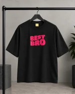 تیشرت پارچه پنبه ماکان درجه یک / چاپ BEST BRO / مشکی - تصویر 3