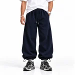 Unisex-Sporty-Baggy-Style-Joggers-Premium-3-Thread-Cotton-Fabric-Length-110-cm-Color-Navy-Blue-Code-8005-www.heroshoop.com-View-1.webp