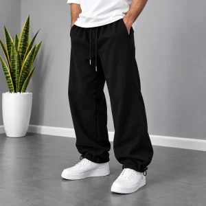 Baggy-Joggers-Elastic-Waist-Adjustable-Cuffs-with-Stoppers-Black-Code-8006-www.heroshoop.com-View-1.webp
