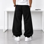 Baggy-style-joggers-3-thread-cotton-French-terry-fabric-Black-Dual-style-cuffs-fitted-or-loose-Code-8001-www.heroshoop.com-view-2-1.webp