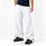 Baggy-style-sporty-joggers-Adjustable-hem-toggle-White-3-thread-cotton-French-terry-Unisex-www.heroshoop.com-view-1.webp
