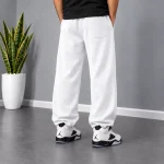 Jogger-pants-Baggy-fit-3-thread-cotton-French-terry-Dual-mode-adjustable-cuffs-with-stoppers-White-www.heroshoop.com-view-2.webp
